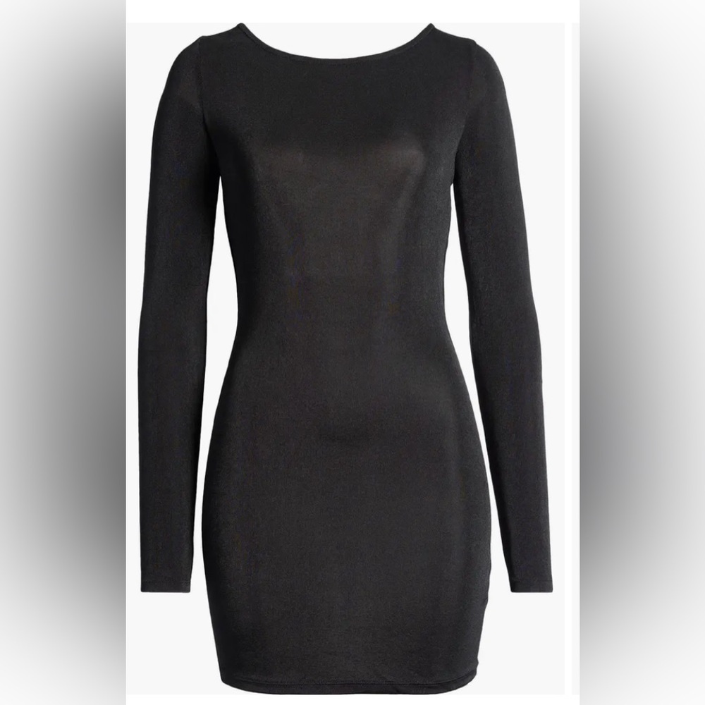 Open Tie Back Mini Long Sleeve Dress Body-con Style